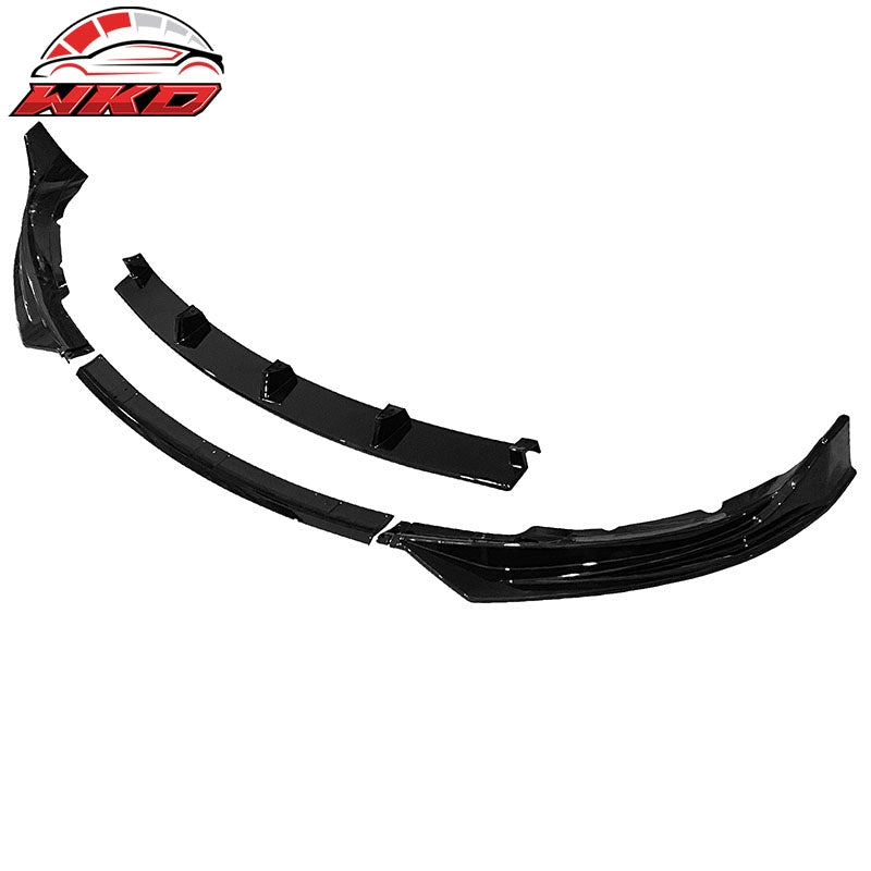 Fits 17-23 Tesla Model 3 IKON Front Bumper Lip Spoiler Splitter 4PC Gloss Black