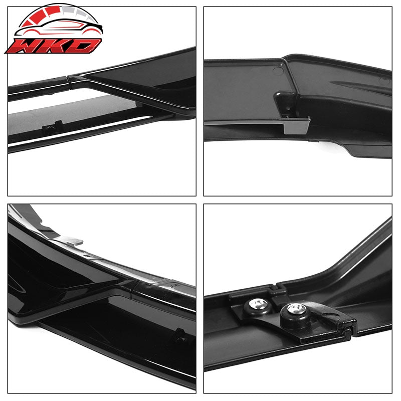 Fits 17-23 Tesla Model 3 IKON Front Bumper Lip Spoiler Splitter 4PC Gloss Black