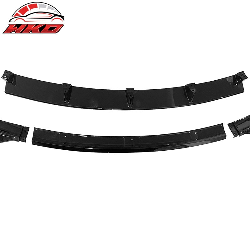 Fits 17-23 Tesla Model 3 IKON Front Bumper Lip Spoiler Splitter 4PC Gloss Black