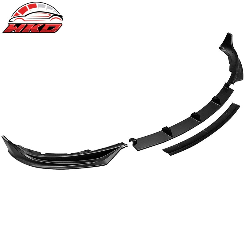 Fits 17-23 Tesla Model 3 IKON Style Front Bumper Lip Spoiler 4PCS Matte Black