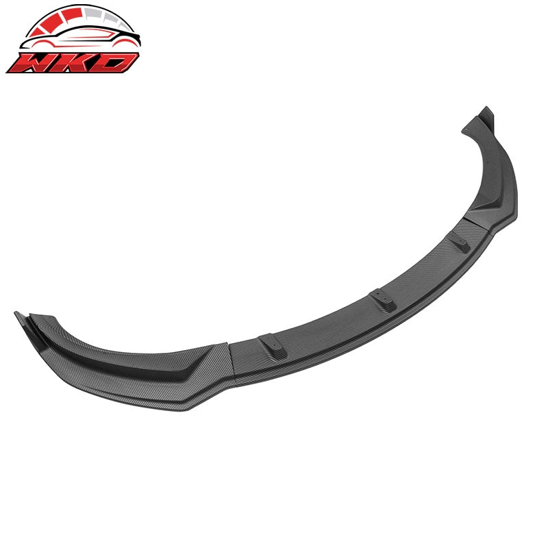 Fits 24-26 Tesla Model 3 3PCS IKON Front Bumper Lip Matte Carbon Fiber Print PP