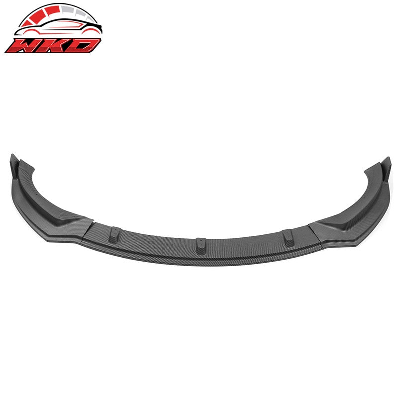 Fits 24-26 Tesla Model 3 3PCS IKON Front Bumper Lip Matte Carbon Fiber Print PP