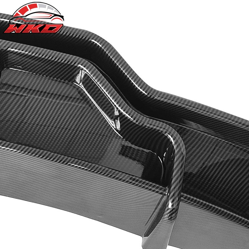 Fits 17-23 Tesla Model 3 IKON Style Carbon Fiber Print Rear Lip Diffuser W/ LED