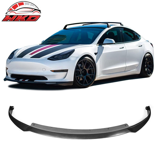 Wholesale 17-23 Tesla Model 3 IKON Style Unpainted Black PP Front Bumper Lip Spoiler