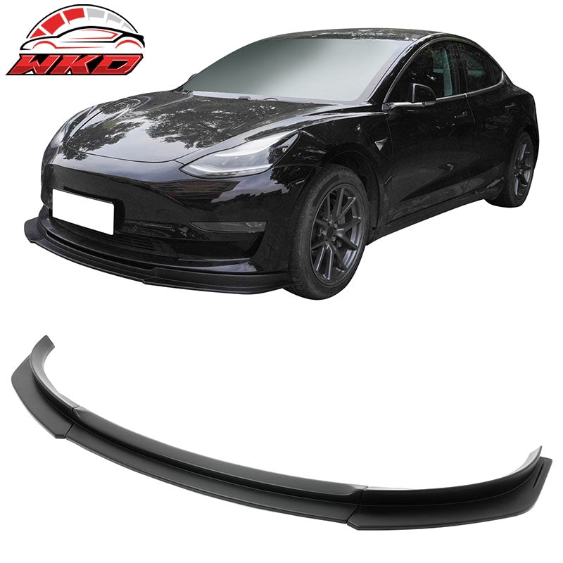Wholesale 17-23 Tesla Model 3 IKON V4 Style 3PCS Front Bumper Lip Matte Black ABS