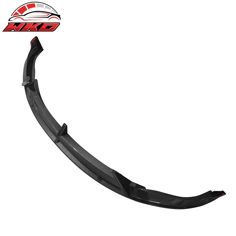 Fits 24-25 Tesla Model 3 IKON2 Style Front Bumper Lip Carbon Fiber Print PP 3PCS