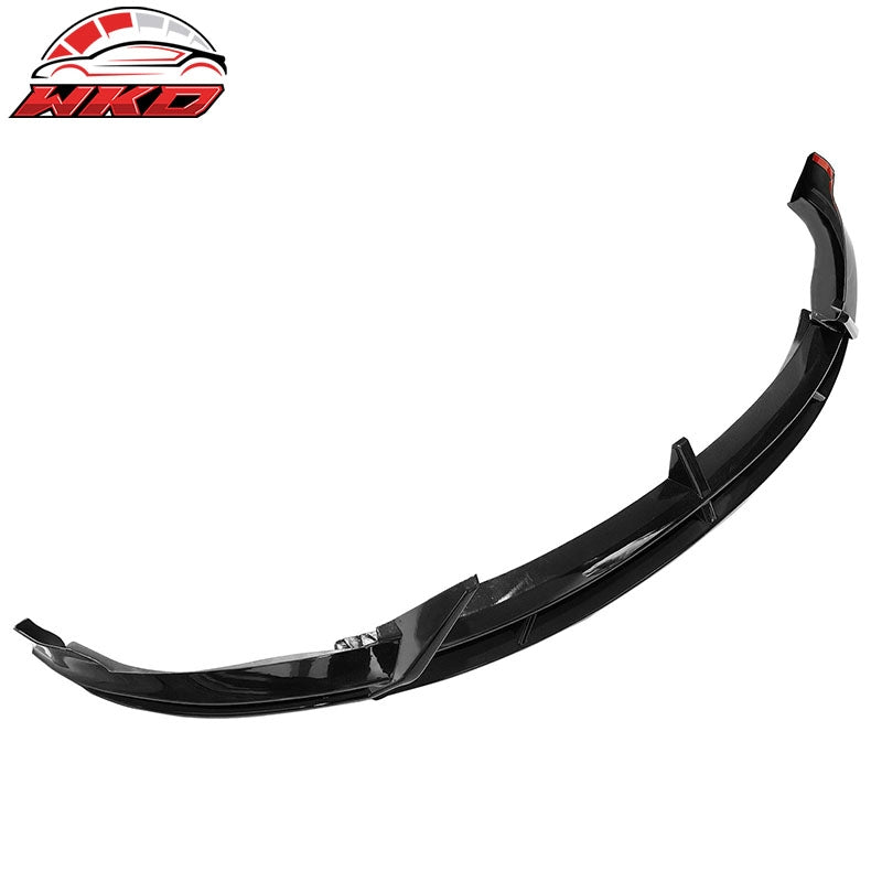 Fits 24-25 Tesla Model 3 IKON2 Style Front Bumper Lip Gloss Black PP 3PCS Set