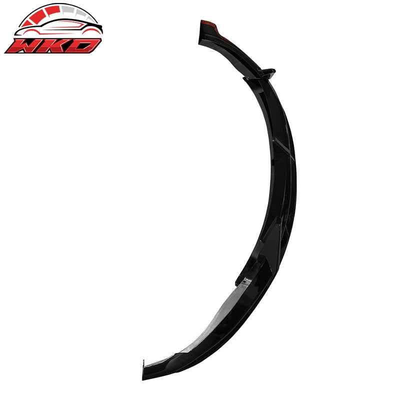 Fits 24-25 Tesla Model 3 IKON2 Style Front Bumper Lip Gloss Black PP 3PCS Set