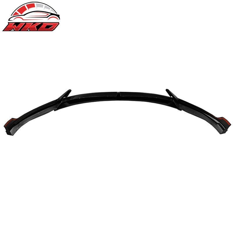 Fits 24-25 Tesla Model 3 IKON2 Style Front Bumper Lip Gloss Black PP 3PCS Set