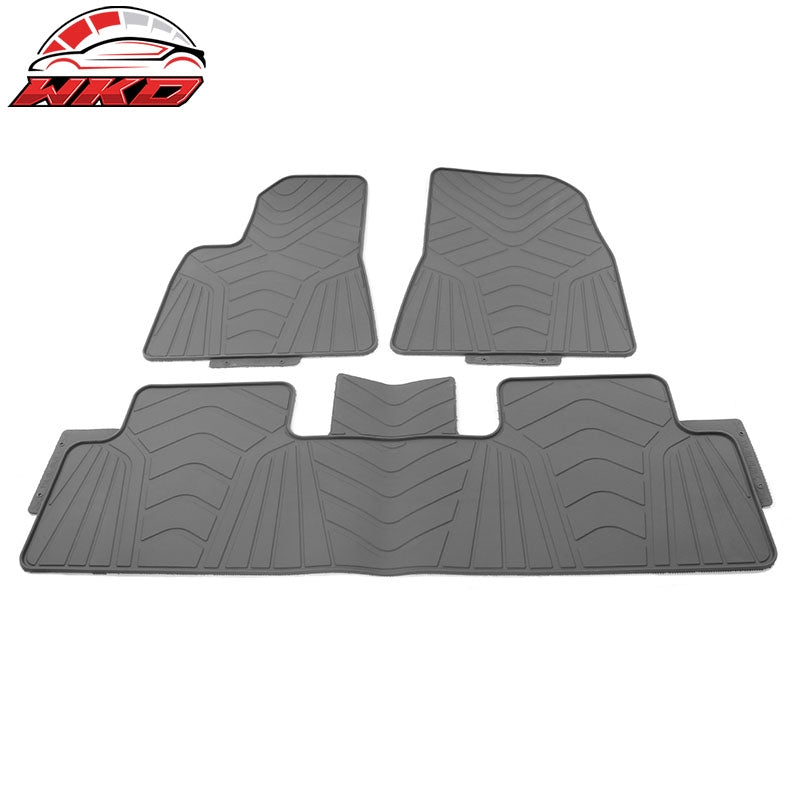 Fits 17-23 Tesla Model 3 Latex Floor Mats Gray All Weather Car Carpets Liner 3PC