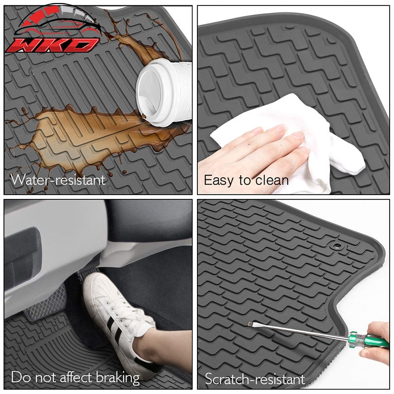 Fits 17-23 Tesla Model 3 Latex Floor Mats Gray All Weather Car Carpets Liner 3PC