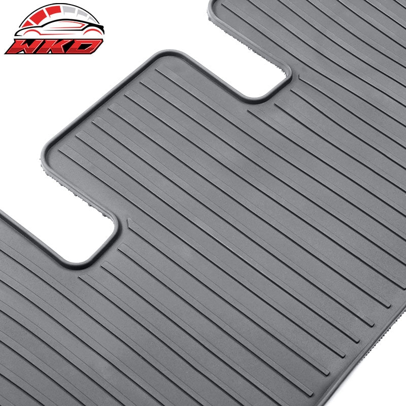 Fits 17-23 Tesla Model 3 Floor Mats Gray Latex Carpets Front Rear Liner Guard
