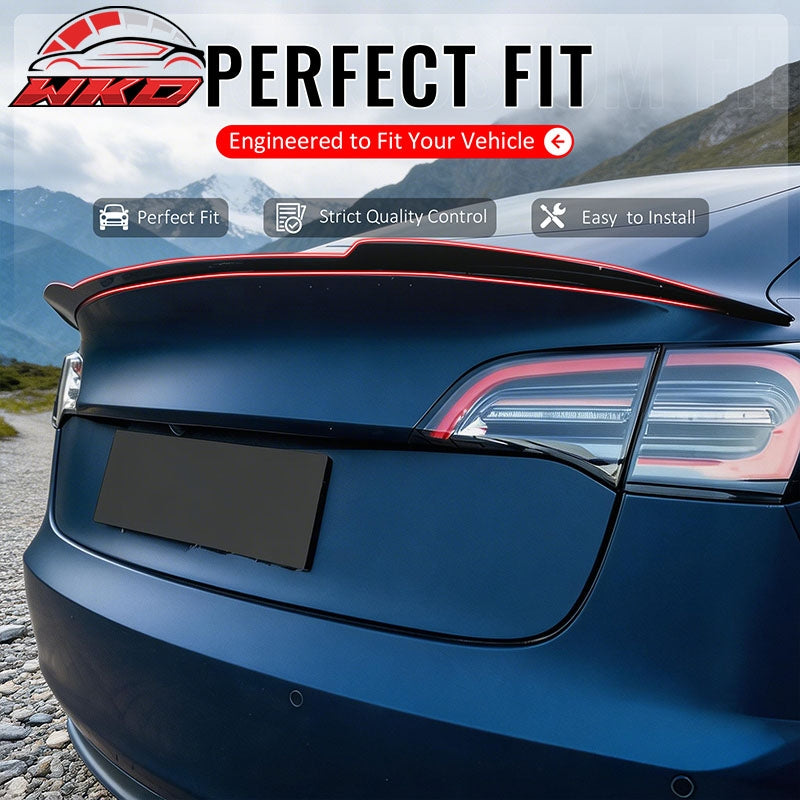Wholesale 17-23 Tesla Model 3 MX Style Rear Trunk Lid Spoiler Wing Lip Gloss Black - Wikond Auto