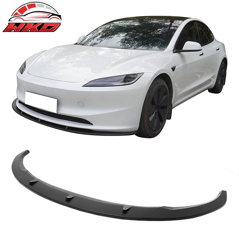 Wholesale 24-26 Tesla Model 3 Matte Black PP Front Bumper Lip 3PCS - IKON V4 Style