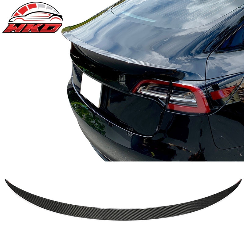Wholesale 17-23 Tesla Model 3 OE Style Rear Trunk Spoiler Wing Real Carbon Fiber Lip