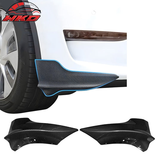 Wholesale 17-23 Tesla Model 3 PP Front Bumper Corner Splitter Gloss Carbon Fiber Print