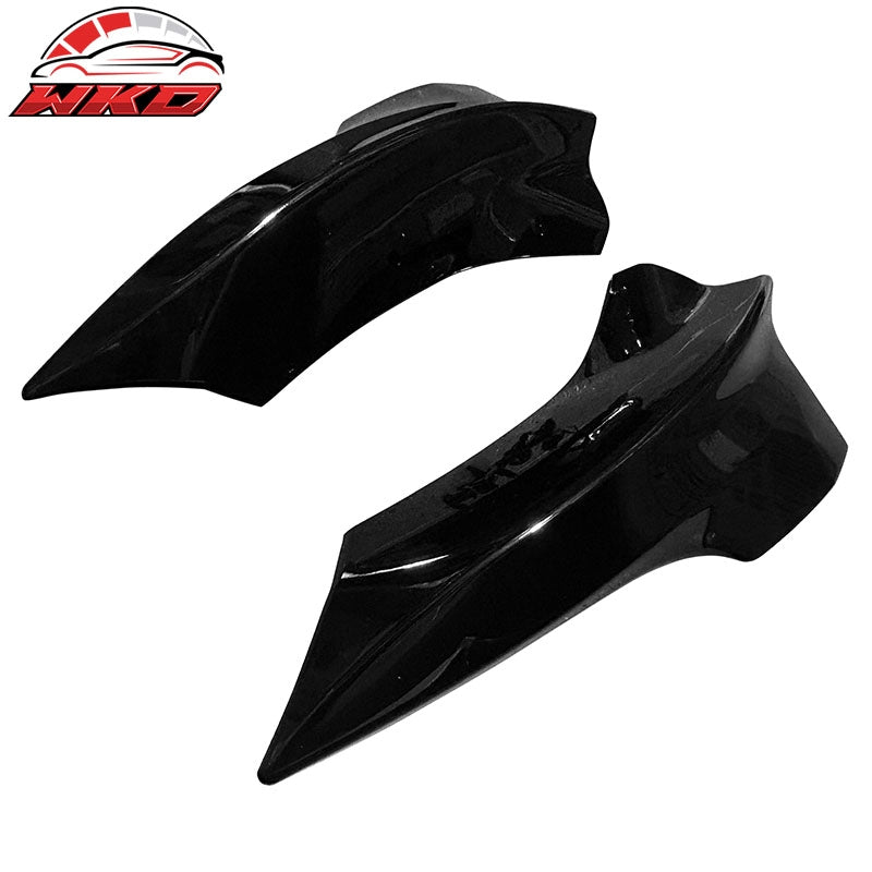 Fits 17-23 Tesla Model 3 PP Front Bumper Splitters Corner Winglets - Gloss Black