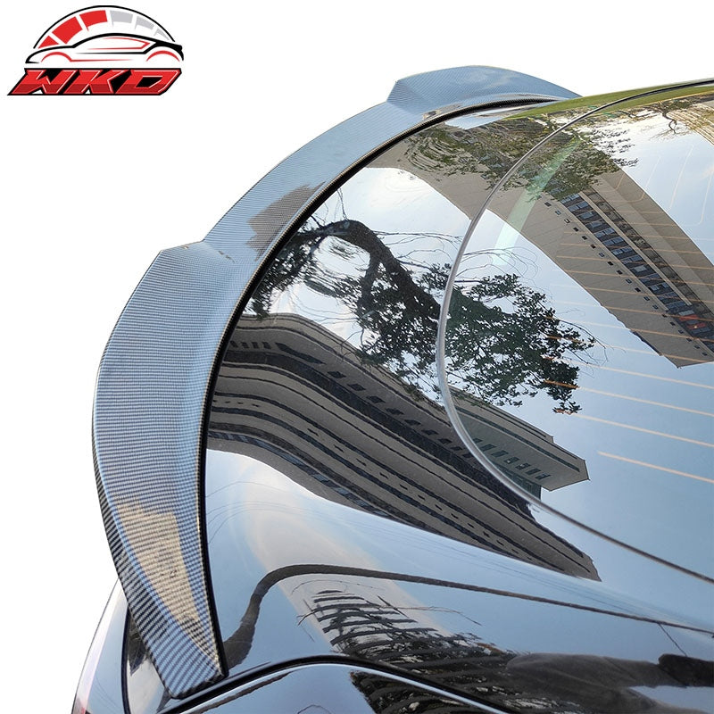 Fits 17-26 Tesla Model 3 Performance Rear Trunk Spoiler Wing Carbon Fiber Print