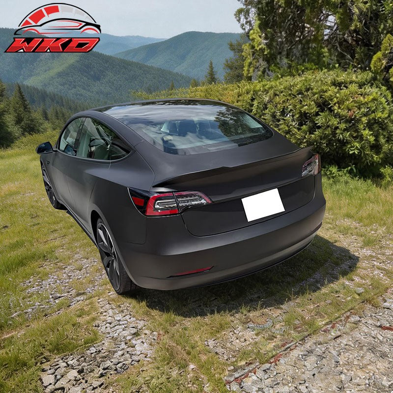 Fits 17-26 Tesla Model 3 Performance Rear Trunk Spoiler Wing Matte Black - ABS