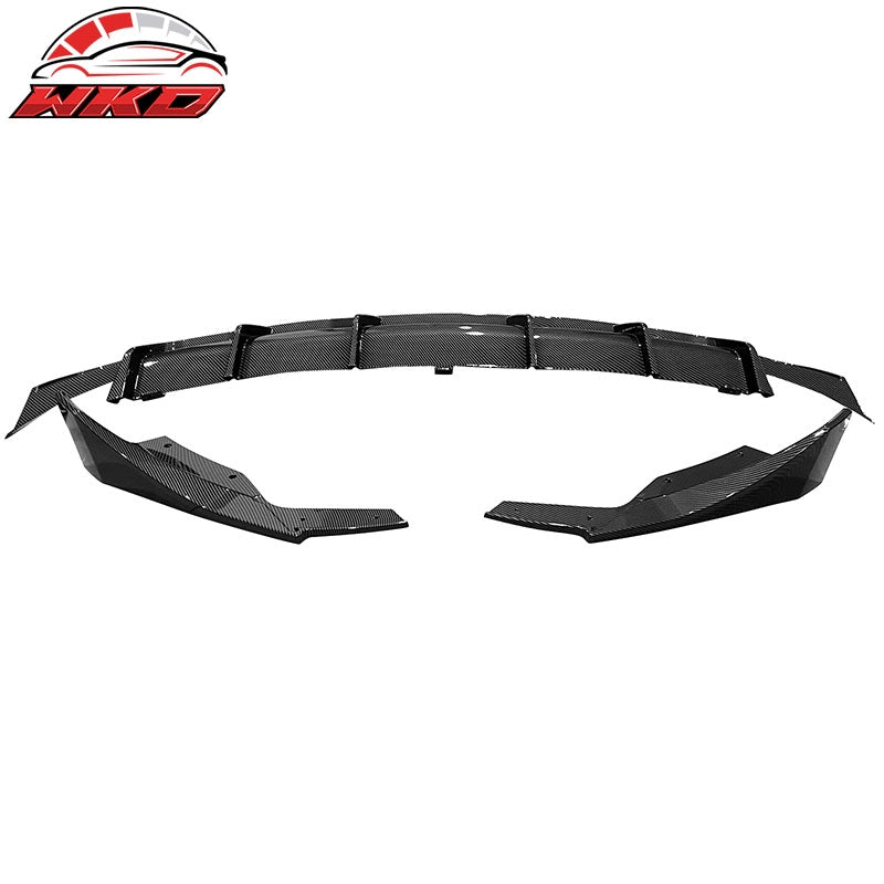 Fits 17-23 Tesla Model 3 IKON Style Rear Diffuser W/Aprons Carbon Fiber Print