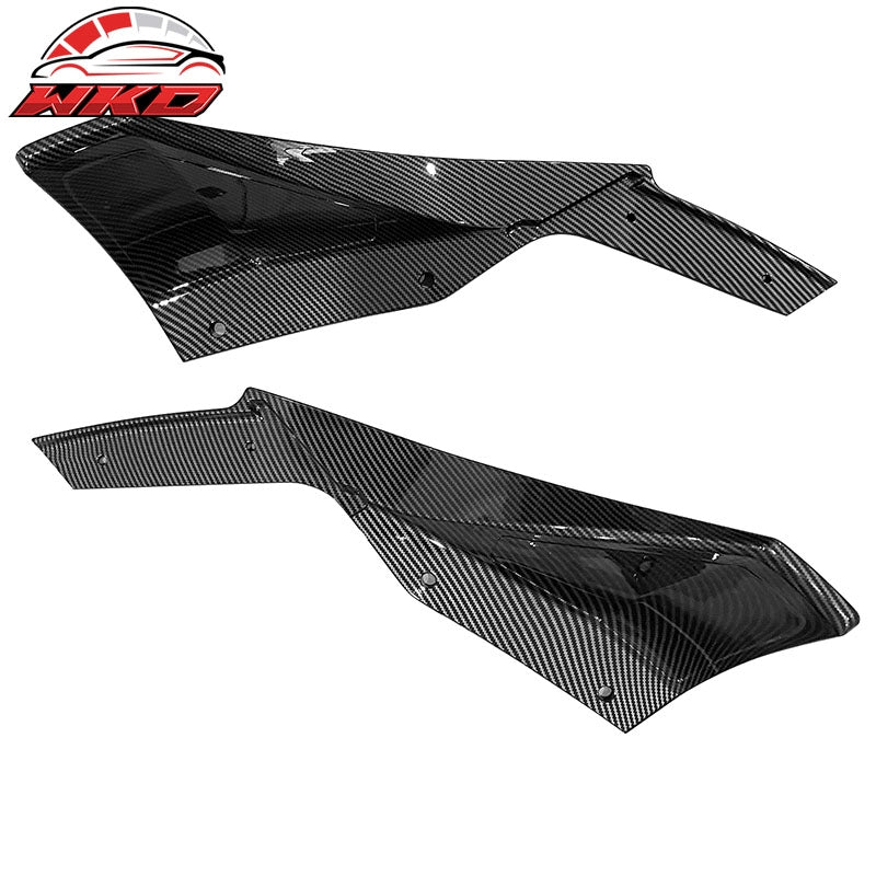 Fits 17-23 Tesla Model 3 IKON Style Rear Diffuser W/Aprons Carbon Fiber Print