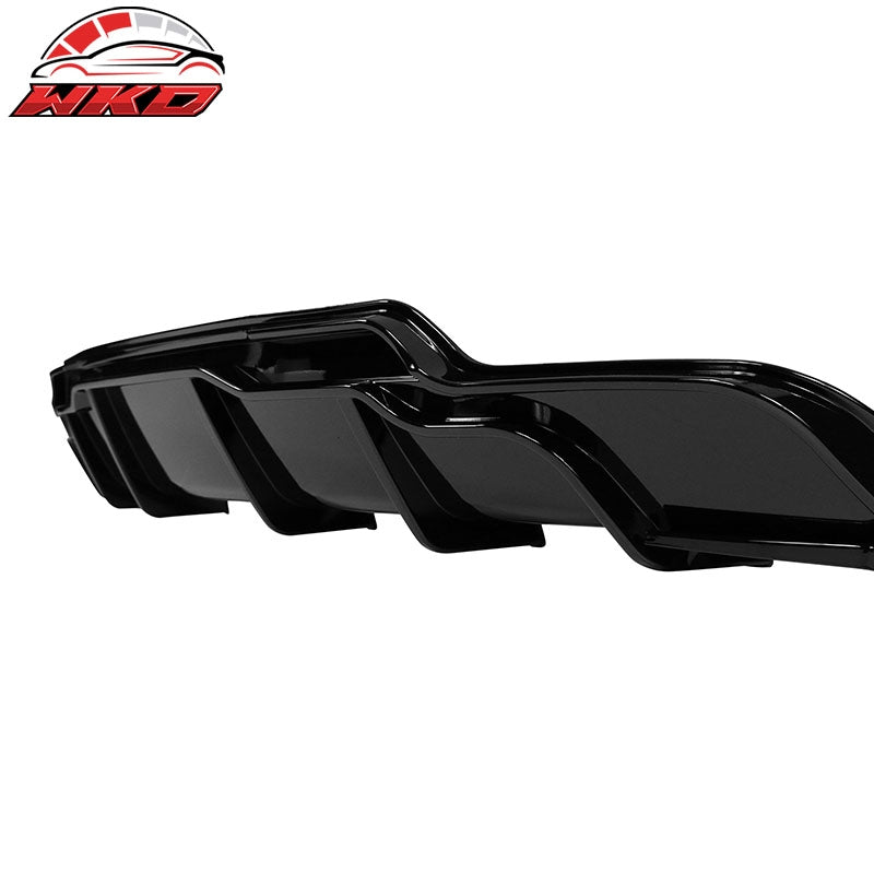 Fits 17-23 Tesla Model 3 IKON Style Rear Bumper Diffuser W/Aprons Gloss Black