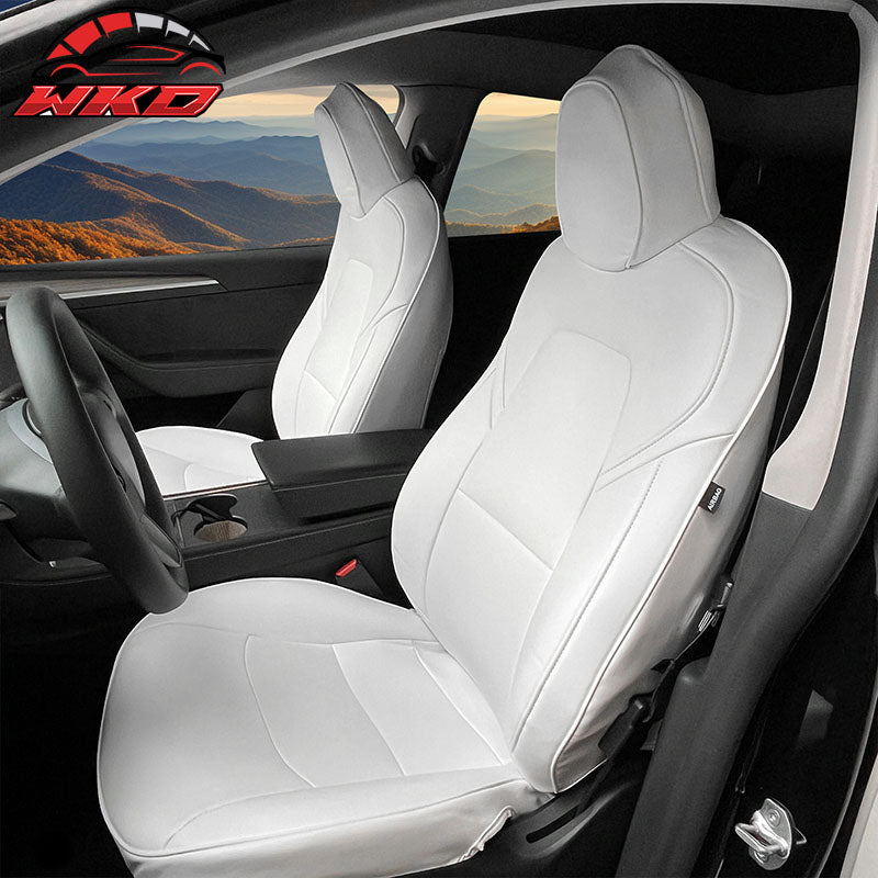Wholesale 17-23 Tesla Model 3 4DR 5-Seat Seat Covers Cushion Protector Leather White
