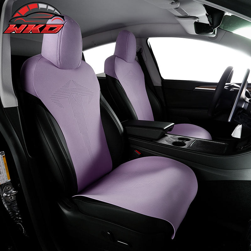 Wholesale 17-23 Tesla Model 3 V1 Style Seat Cushions Protector Suede Leather Purple