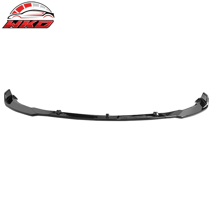 Fits 17-23 Tesla Model 3 Sedan IKON Style Front Bumper Lip PP Gloss Black - 3PCS