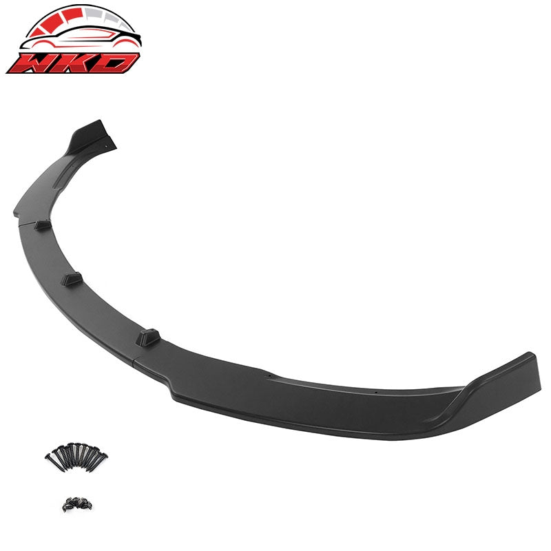 Fits 17-23 Tesla Model 3 Sedan IKON Style Front Bumper Lip PP Matte Black - 3PCS