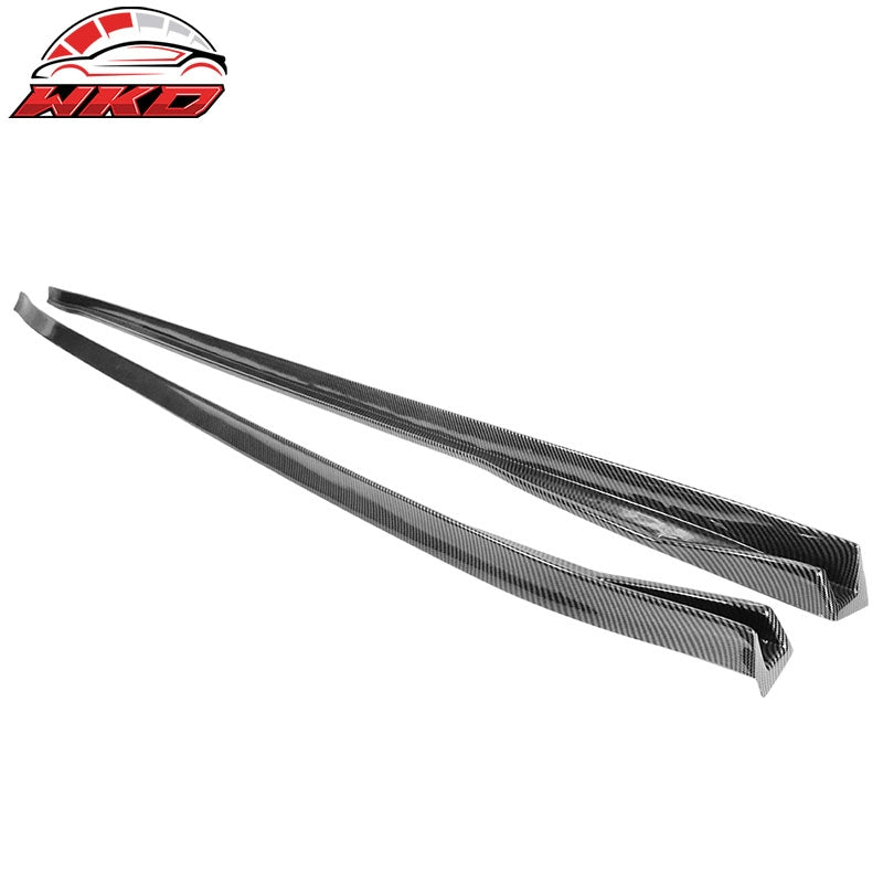 Fits 17-26 Tesla Model 3 Side Skirts Extension Rocker Panel Carbon Fiber Print