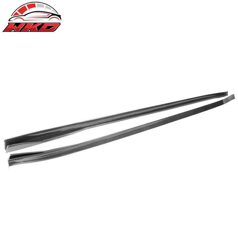Fits 17-26 Tesla Model 3 Side Skirts Extension Rocker Panel Carbon Fiber Print