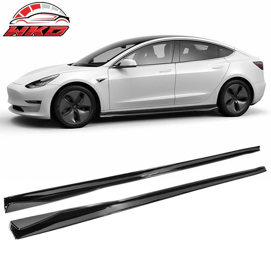 Wholesale 17-26 Tesla Model 3 IKON Style 2PCS Side Skirts Extension PP Gloss Black