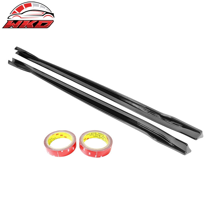 Fits 17-26 Tesla Model 3 IKON Style 2PCS Side Skirts Extension PP Gloss Black