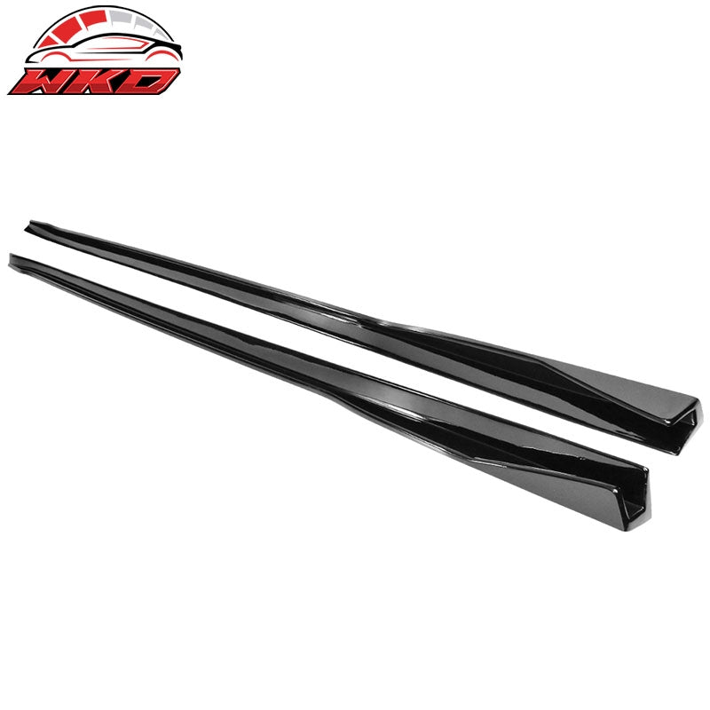 Fits 17-26 Tesla Model 3 IKON Style 2PCS Side Skirts Extension PP Gloss Black