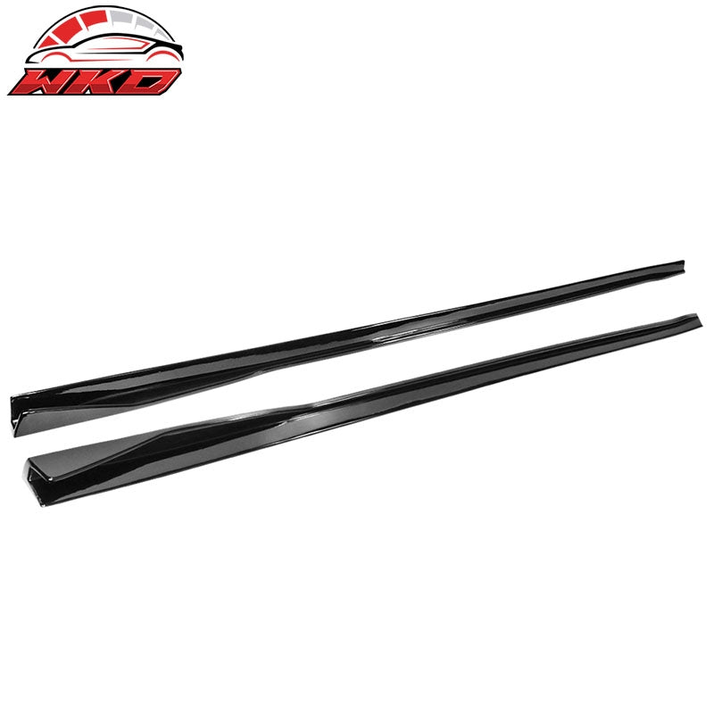 Fits 17-26 Tesla Model 3 IKON Style 2PCS Side Skirts Extension PP Gloss Black