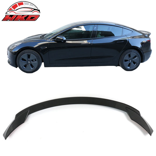 Wholesale 17-26 Tesla Model 3 Sport Style Carbon Fiber Print Rear Trunk Spoiler Wing