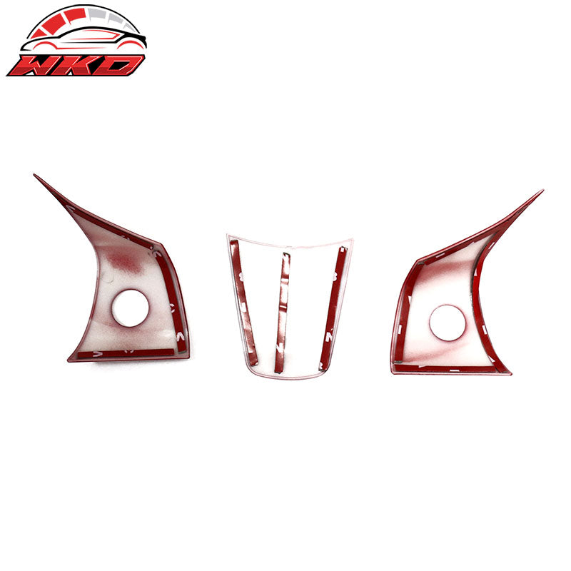 Fits 17-23 Tesla Model 3 & 20-25 Y Steering Wheel Cover Trim Accessory Red ABS