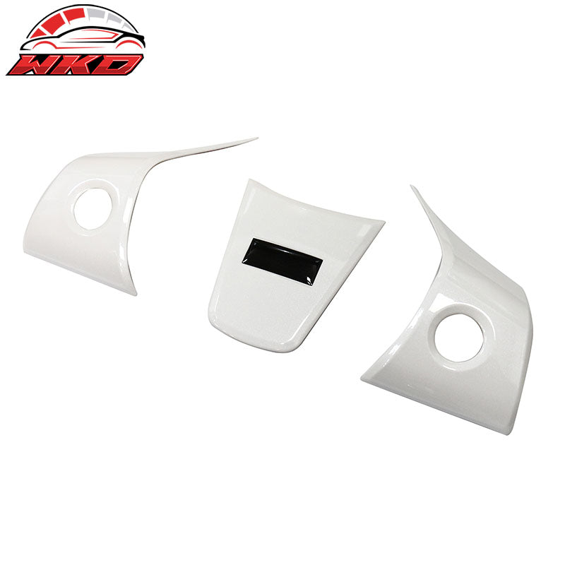 Fits 17-23 Tesla Model 3 & 20-25 Y Steering Wheel Cover Trim Accessory White ABS