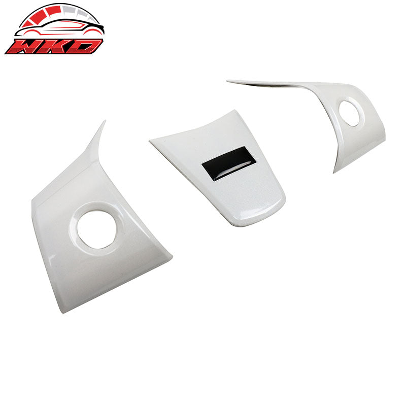 Fits 17-23 Tesla Model 3 & 20-25 Y Steering Wheel Cover Trim Accessory White ABS