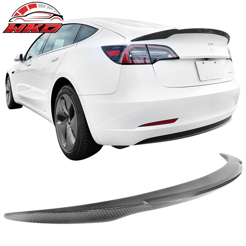 Wholesale 17-23 Tesla Model 3 V Style Carbon Fiber CF Rear Trunk Lid Spoiler Wing Lip