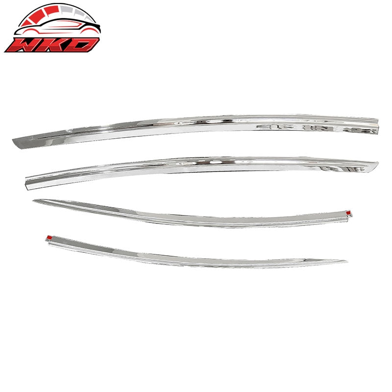 For 17-26 Tesla Model 3 ABS Tape-on Window Visor Sun Rain Guard 4PCS Chrome