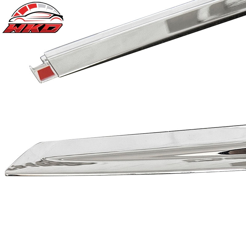 For 17-26 Tesla Model 3 ABS Tape-on Window Visor Sun Rain Guard 4PCS Chrome