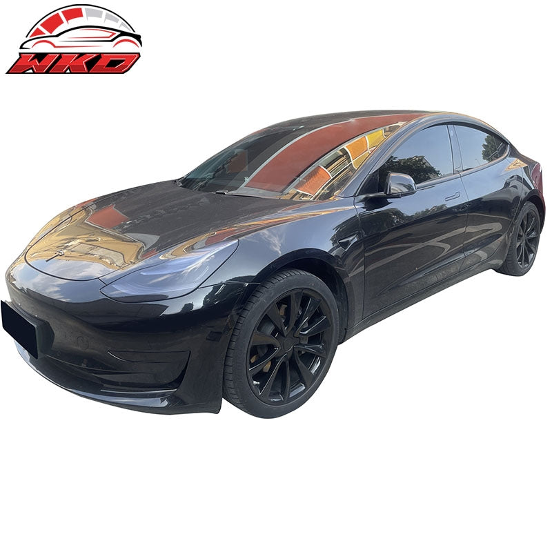 For 17-26 Tesla Model 3 ABS Tape-on Window Visor Sun Rain Guard 4PCS Chrome