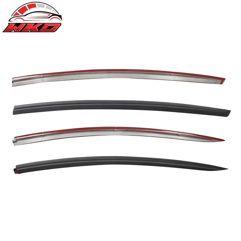 For 17-26 Tesla Model 3 ABS Window Visor Sun Rain Guard Matte Carbon Fiber Print