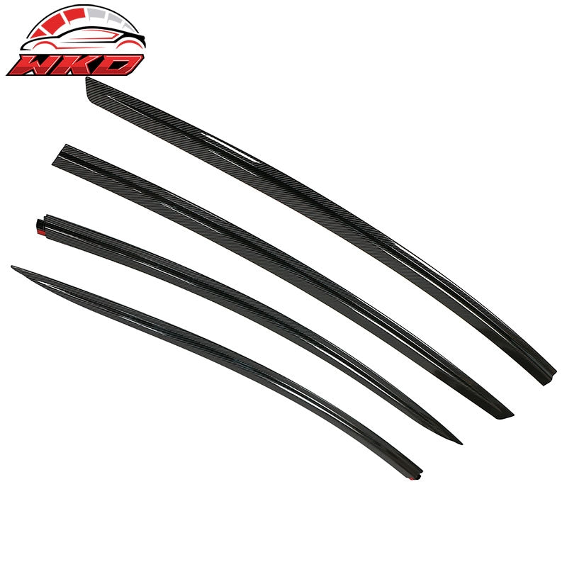 Wholesale 17-26 Tesla Model 3 Window Visors Sun Rain Guards Gloss Carbon Fiber Print