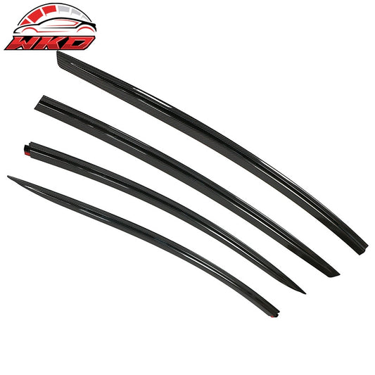 Wholesale 17-26 Tesla Model 3 Window Visors Sun Rain Guards Gloss Carbon Fiber Print