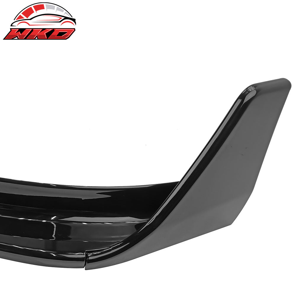 Fits 17-23 Tesla Model 3 V Style 5PCS Front Bumper Lip PP #PBSB Eclipse Black