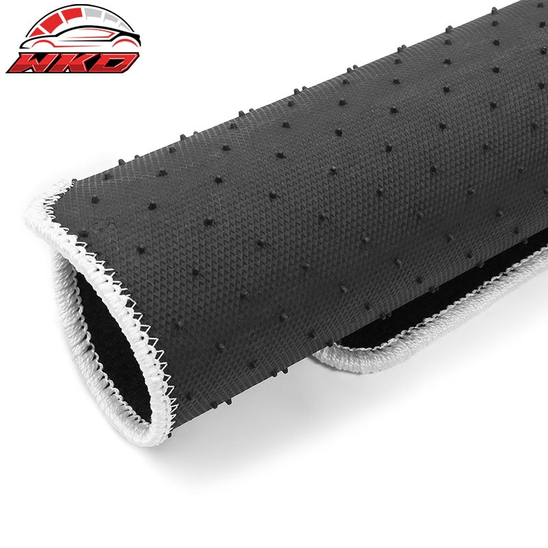 For 12-20 Tesla Model S Floor Mats Carpet Front Rear Nylon Black W/ White Border