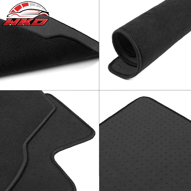Fits 12-20 Tesla Model S Black Nylon Floor Mats Front and Second Row